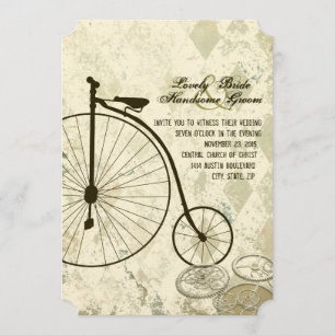 Einladung von Steampunk Viktorianisch Bicycle Wedd