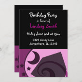 Einladung von Sternen und Mond zum Geburtstag (Vorne/Hinten)