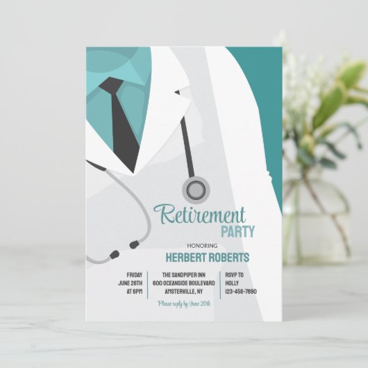 Einladung von Stethoskop (Stehend Vorderseite)