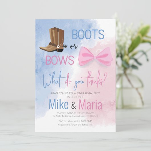 Einladung von Stiefeln oder Bögen (Stehend Vorderseite)