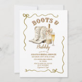 Einladung von Stiefeln und Brautdusche, (Vorderseite)