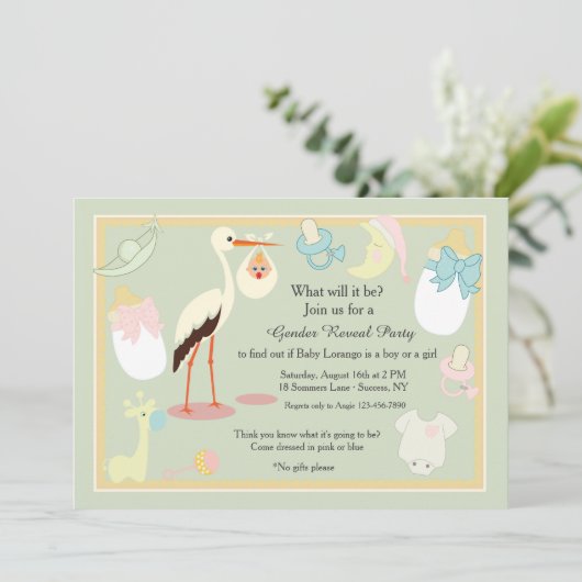 Einladung von Storchen (Stehend Vorderseite)