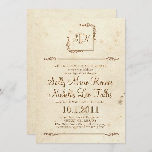 Einladung von Storybook Monogram (Vorne/Hinten)