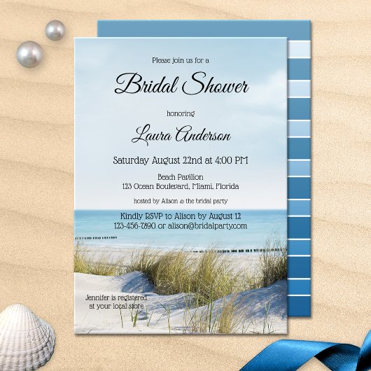 Einladung von Strand und Dunes Bridal Dusche