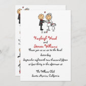 Einladung von Strichmännchen Hochzeit (Vorne/Hinten)