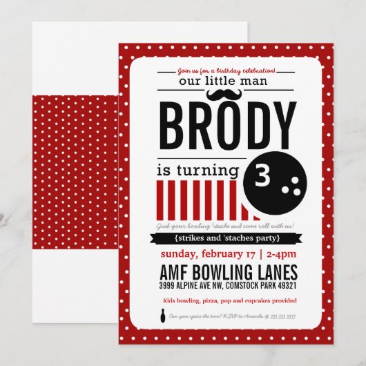 Einladung von Strikes und Staches (Vorne/Hinten)