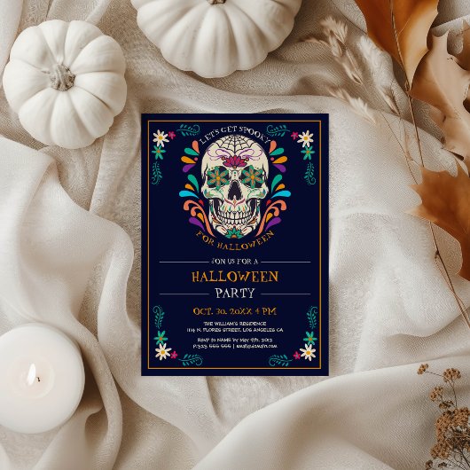 Einladung von Sugar Skull-Halloween-Partys