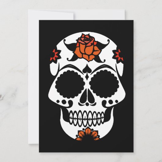 Einladung von Sugar Skull-Halloween-Partys (Rückseite)