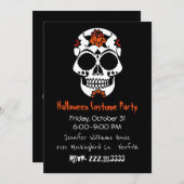 Einladung von Sugar Skull-Halloween-Partys (Vorne/Hinten)