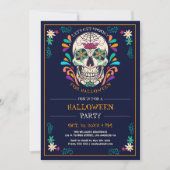 Einladung von Sugar Skull-Halloween-Partys (Vorderseite)