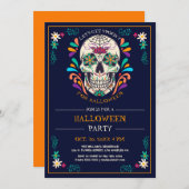 Einladung von Sugar Skull-Halloween-Partys (Vorne/Hinten)