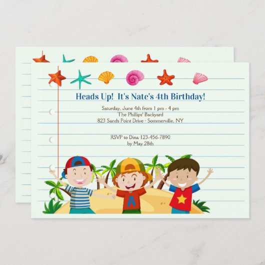 Einladung von Summer Boys (Vorne/Hinten)