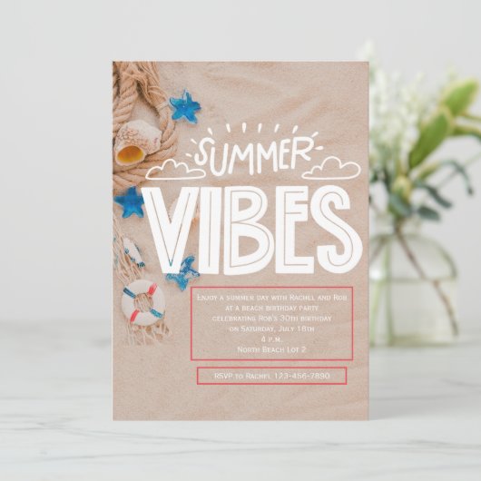 Einladung von Summer Vibes (Stehend Vorderseite)