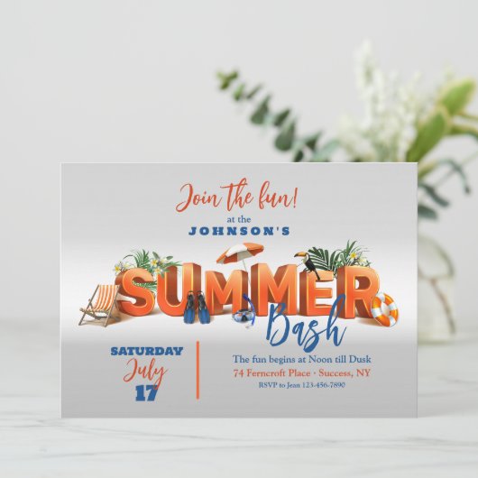 Einladung von Summer Vibes (Stehend Vorderseite)