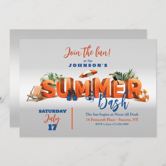 Einladung von Summer Vibes (Vorne/Hinten)