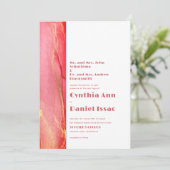 Einladung von Summery Pink Blue Wedding (Stehend Vorderseite)