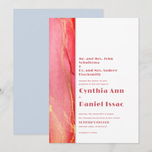 Einladung von Summery Pink Blue Wedding