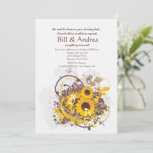 Einladung von Sun Blume (Stehend Vorderseite)