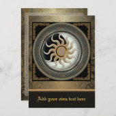 Einladung von Sun und Moon Pagan Wheel Medium (Vorne/Hinten)