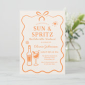 Einladung von Sun und Spritz Junggeselinnen-Abschi (Stehend Vorderseite)