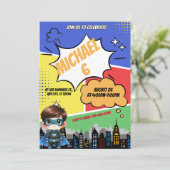 Einladung von Superheldin Birthday (Stehend Vorderseite)