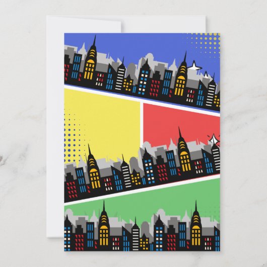 Einladung von Superheldin Birthday (Rückseite)