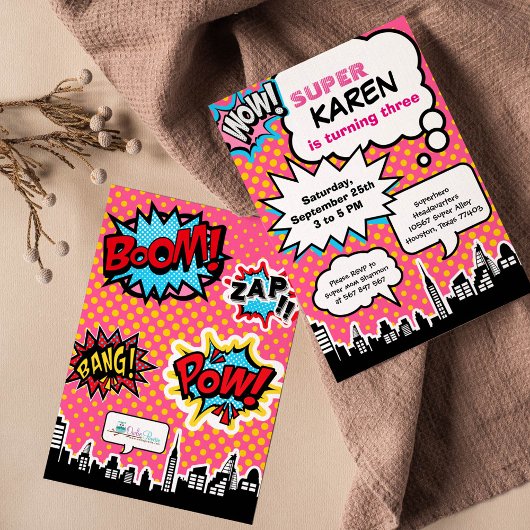 Einladung von Superheldin Birthday