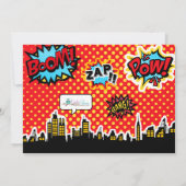 Einladung von Superheldin Birthday (Rückseite)