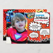 Einladung von Superheldin Birthday (Vorne/Hinten)