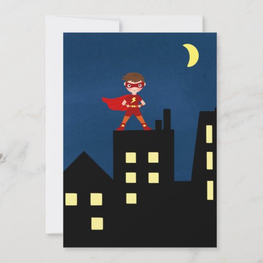 Einladung von Superheldin Birthday (Rückseite)