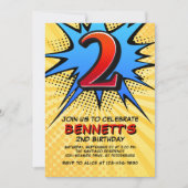 Einladung von Superhero zum 2. Geburtstag (Vorderseite)