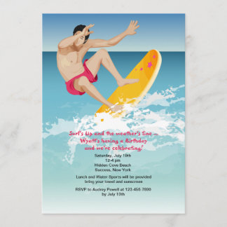 Einladung von Surfer-Männchen