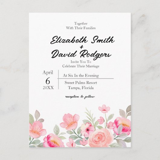 Einladung von Süßfloralblumen Postkarte (Vorderseite)