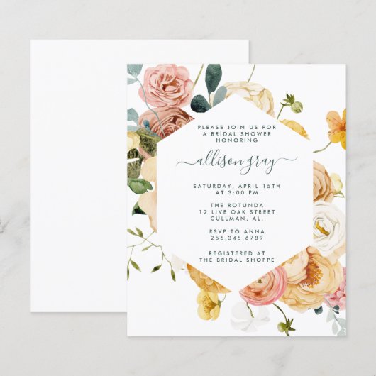 Einladung von Sutton Bridal Duwer (Vorne/Hinten)