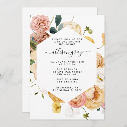 Einladung von Sutton Bridal Duwer (Vorne/Hinten)