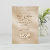 Einladung von Swan Wedding (Stehend Vorderseite)