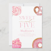 Einladung von Sweet and Five Birthday (Vorderseite)
