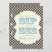 Einladung von Sweet Baby Boy Blue Brown (Vorne/Hinten)