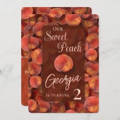 Einladung von Sweet Peach zum Geburtstag (Vorne/Hinten)