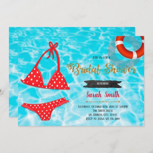 Einladung von Swimsuit Junggeselinnen-Abschied (Vorne/Hinten)