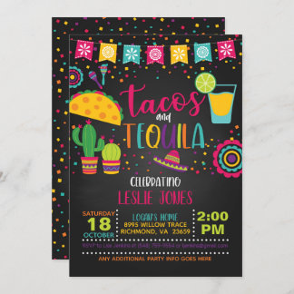 Einladung von Tacos & Tequila zum Geburtstag - Blk