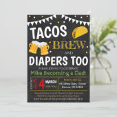 Einladung von Tacos und Bier Baby Dusche (Stehend Vorderseite)