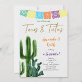 Einladung von Tacos und Tutus Cactus Baby Shower (Vorderseite)