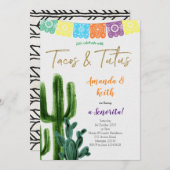Einladung von Tacos und Tutus Cactus Baby Shower (Vorne/Hinten)