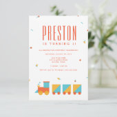 Einladung von Tangram Train zum Geburtstag (Stehend Vorderseite)