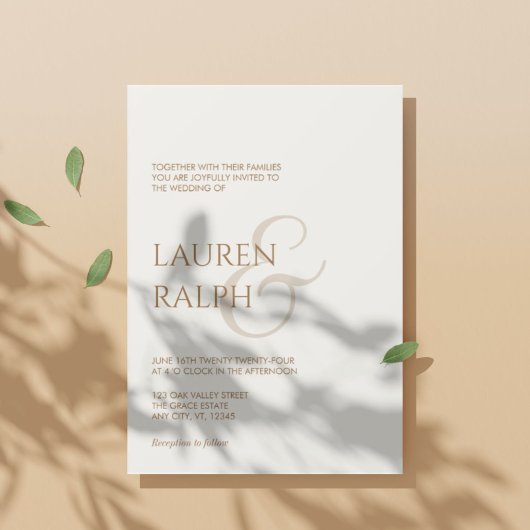 Einladung von Taupe & Cream Script