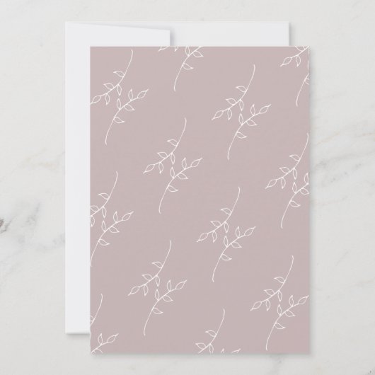 Einladung von Taupe und White Simple Wreath (Rückseite)