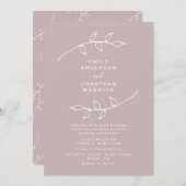 Einladung von Taupe und White Simple Wreath (Vorne/Hinten)