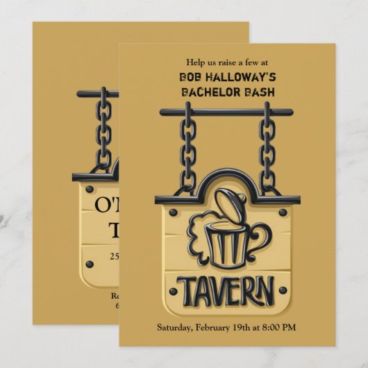 Einladung von Tavern Sign (Vorne/Hinten)