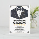 Einladung von Team Groom Bachelor Party (Stehend Vorderseite)